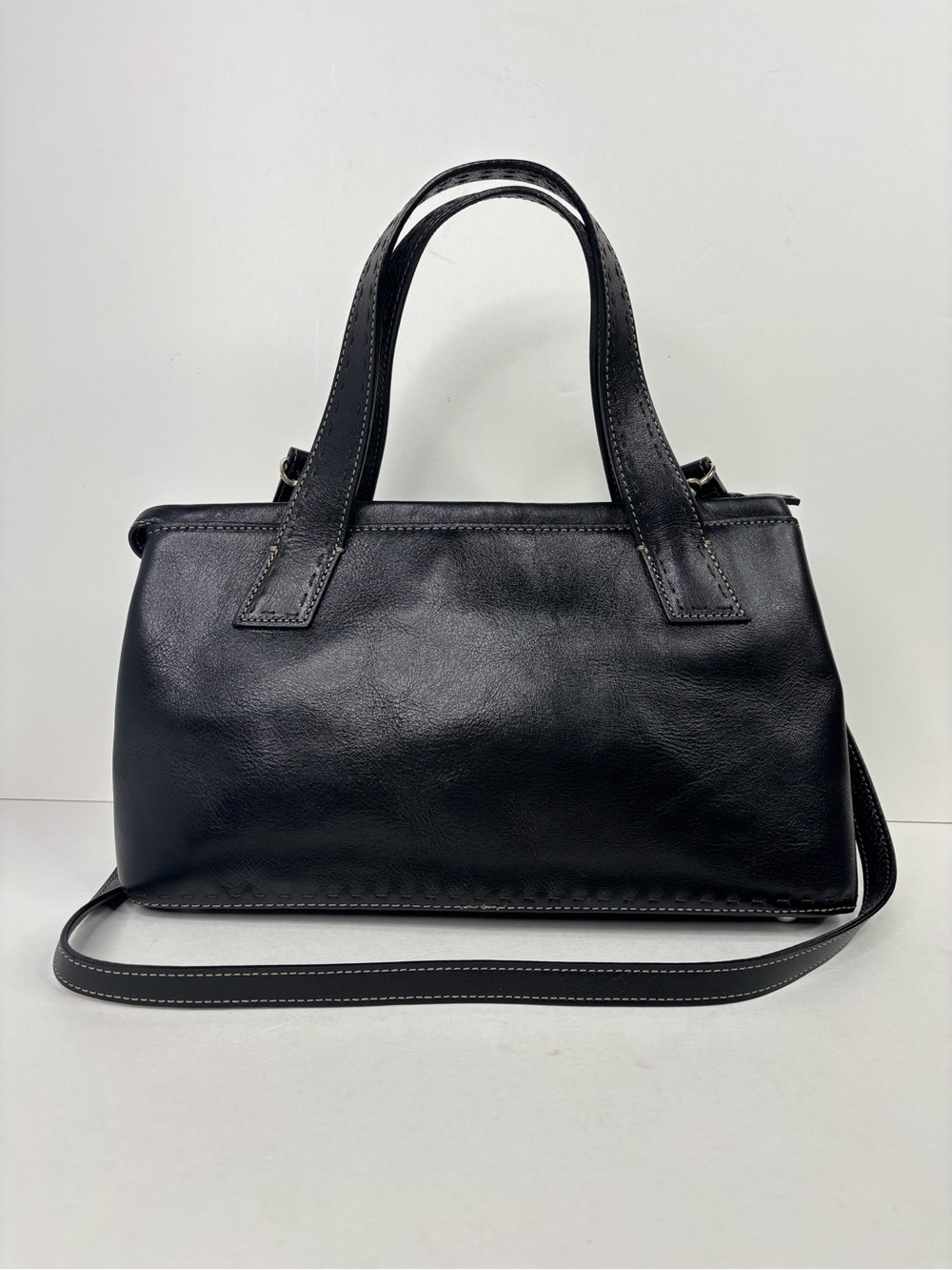 FOSSIL Classic Black Pebbled Leather Top-Handle Sedona Satchel ZB9095 - Picture 3 of 13